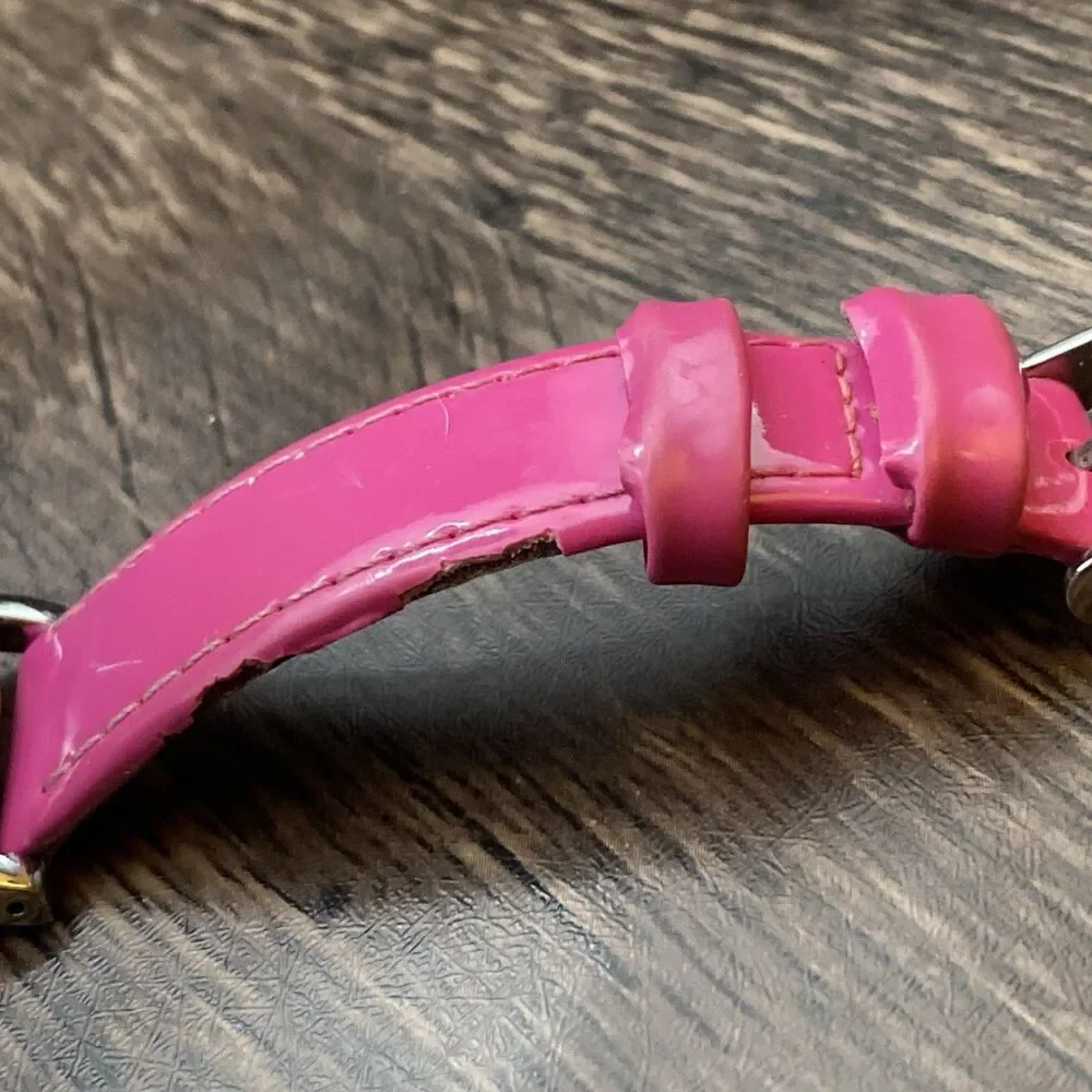 Women’s Anne Klein Watch 10/9991 Silver Tone With Pink Band Analog New Battery